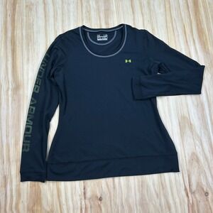 Under Armour Shirt Womens L Black Long Sleeve All Season Gear Base Layer Fitted